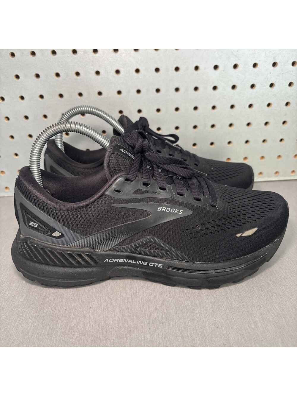 Brooks Adrenaline GTS 23 Running Shoes Womens Sz 7 Triple Black NO INSOLES